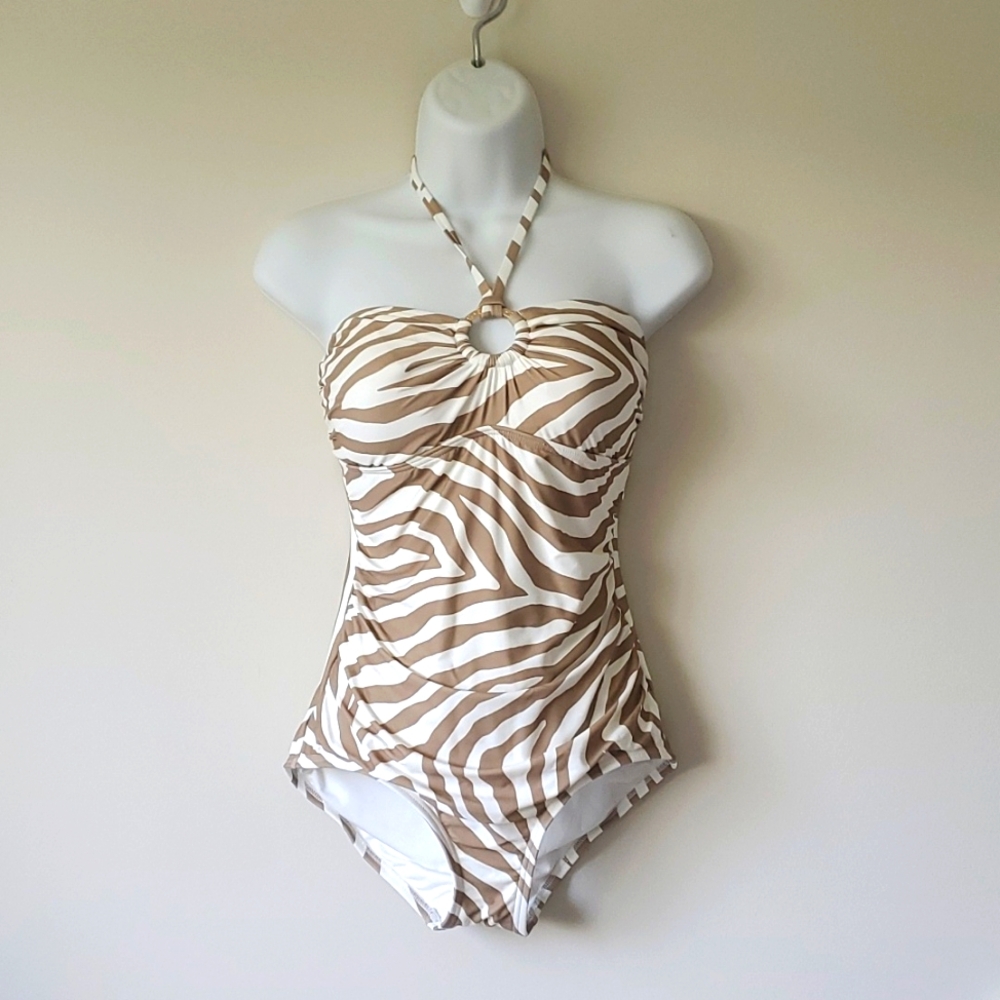 Michael Kors One piece bandeau swimsuit with removable straps Sz.6 new no tags